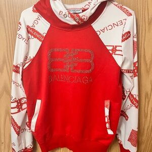 Balenciaga Red and White Women's Sweater